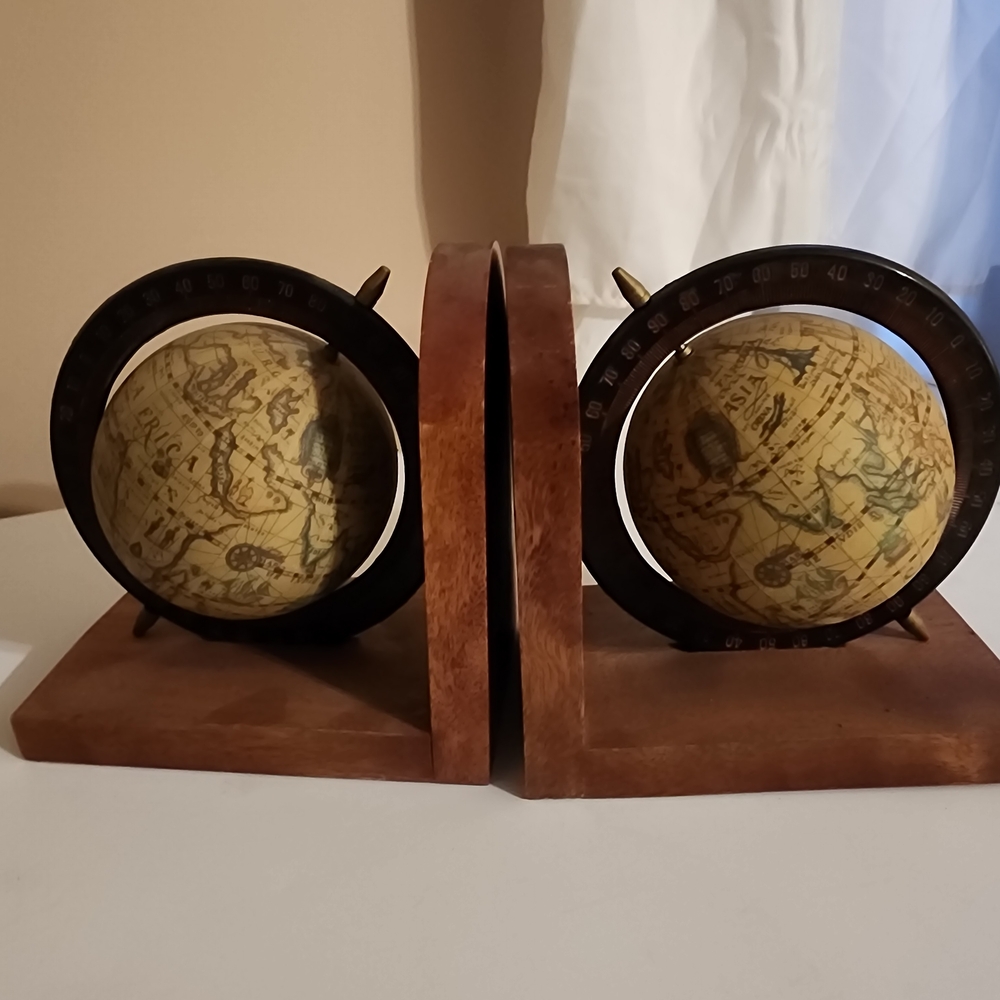 Vintage Globe Bookends